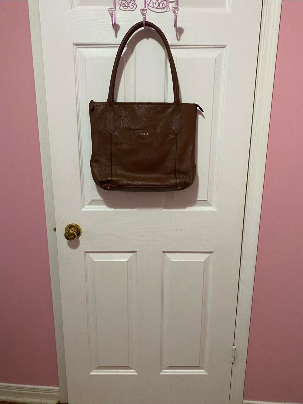 Lodis Large Brown Leather Tote Bag Women’s Tote Bag - Picture 5 of 16